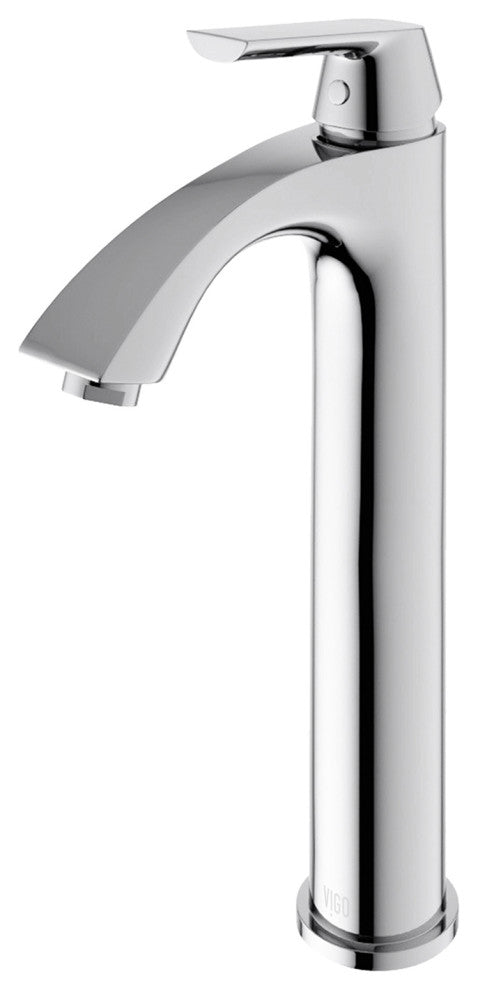 VIGO Linus 12" H Single Handle Single Hole Bathroom Vessel Faucet, Chrome