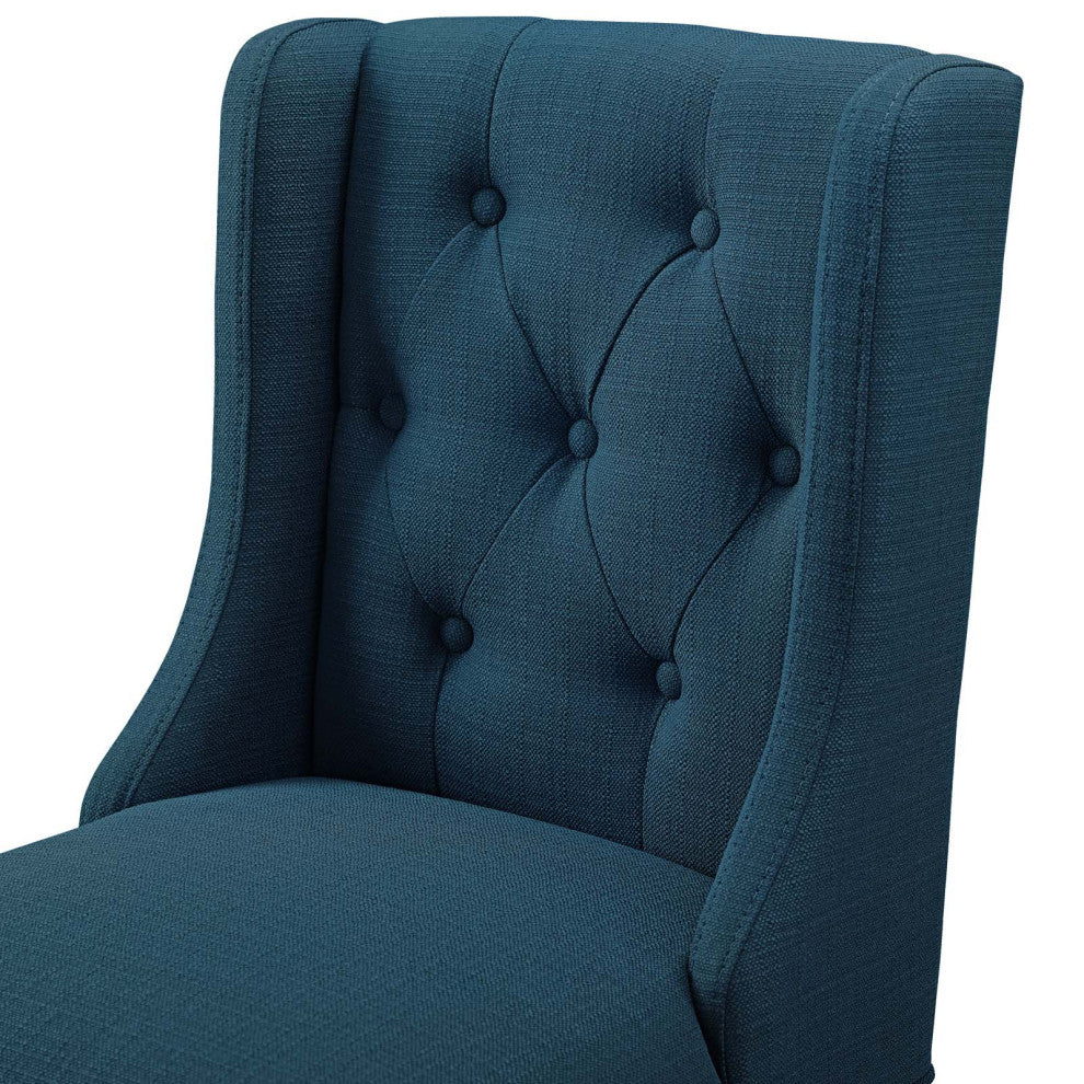 Tufted Bar Stool Chair Barstool, Fabric, Wood, Navy Blue, Modern, Bar Pub Bistro