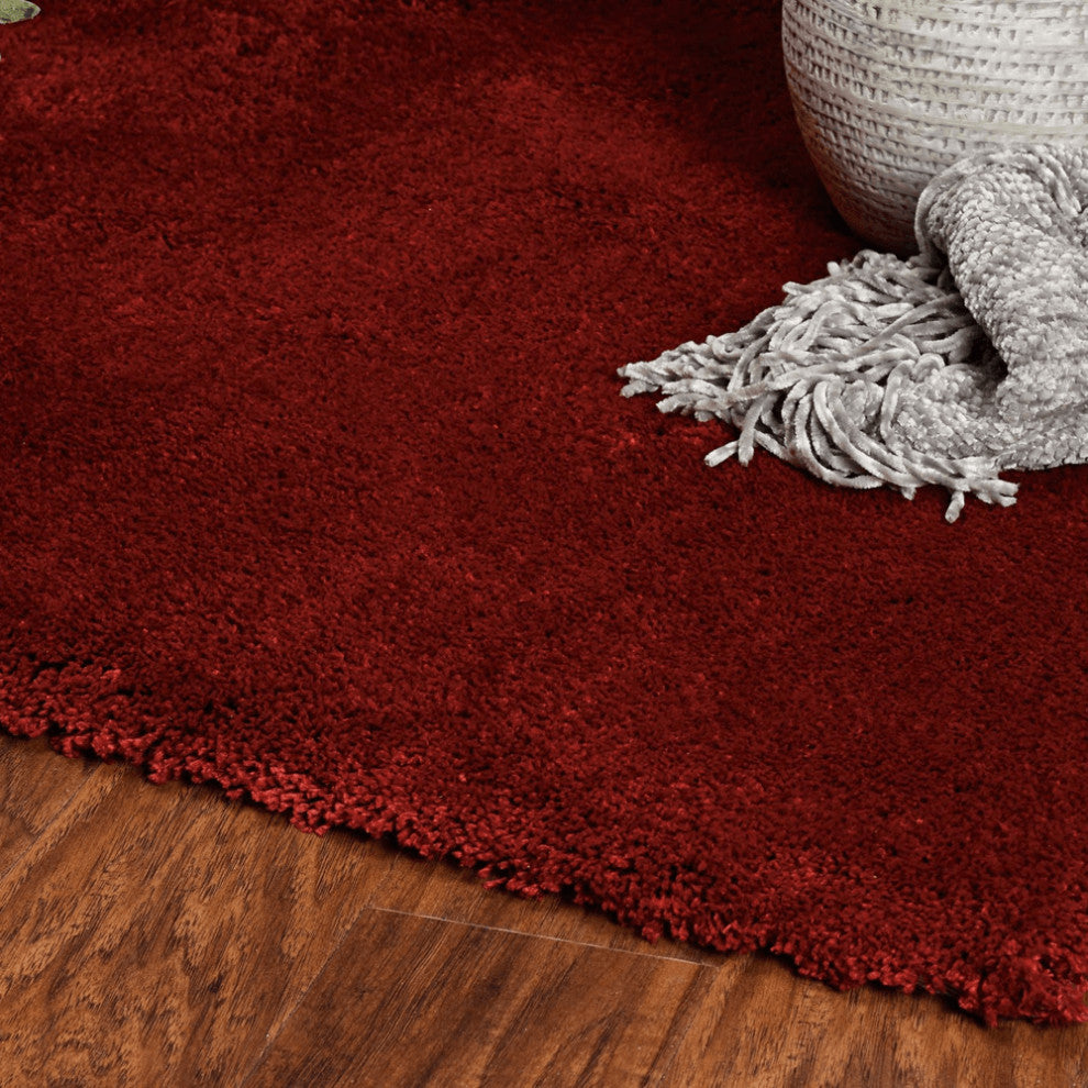 8' X 10' Polyester Red Area Rug