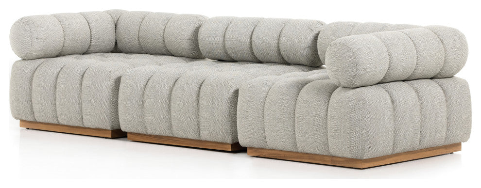Roma Outdoor 3pc Sectional-Ash