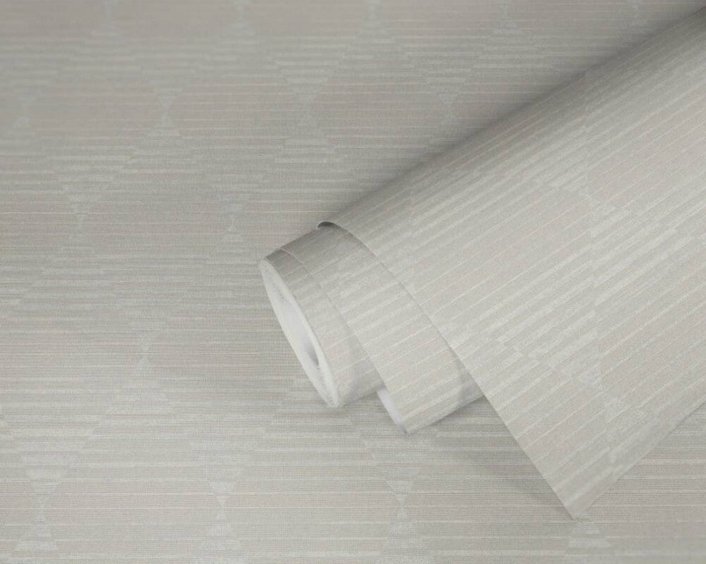 Geometric Textured Wallpaper, Diamonds, Beige Cream, Sample