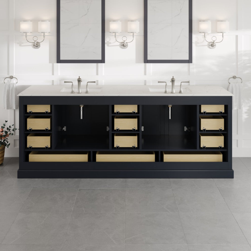 Eviva Storehouse 84" DS Freestanding Bathroom Vanity, Deep Gray