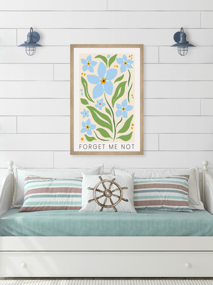 "Pretty Blue Flowers" Framed Painting Print, 30x45