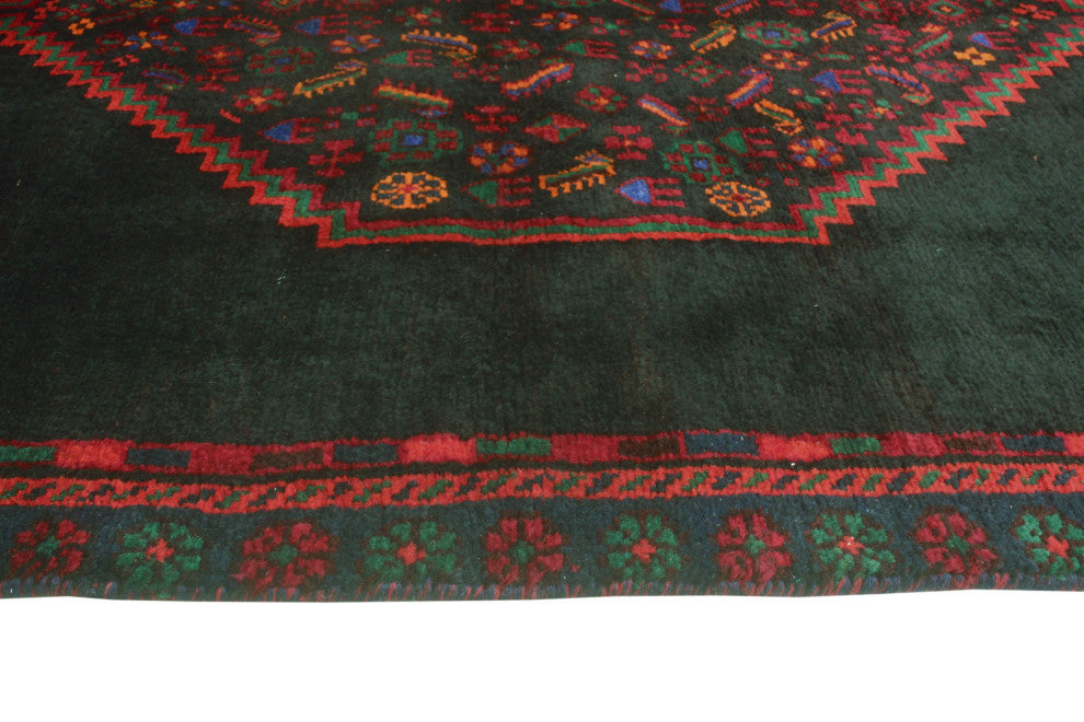 Fine Vintage Distressed Anglesey Black/Navy Runner, 3'7x9'1