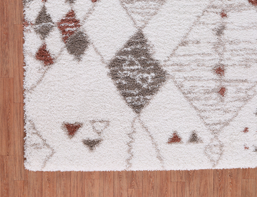Noori Rug Shag Nolan Ivory/Rust Rug