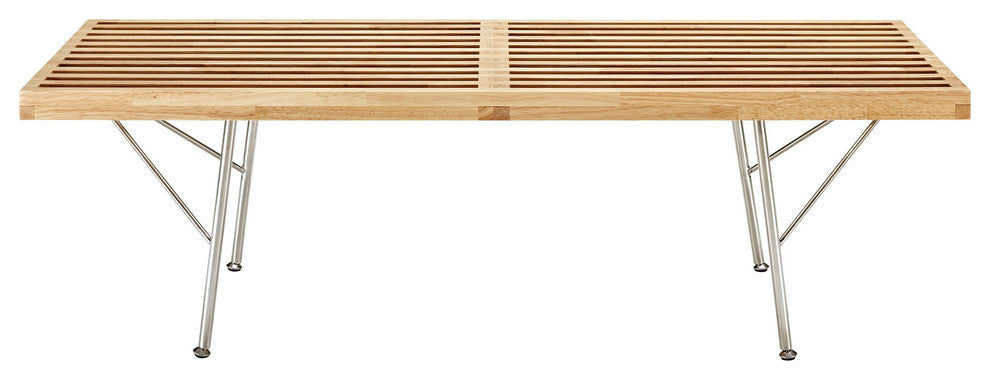 Modern Contemporary Living Room Small Wood Bench Natural