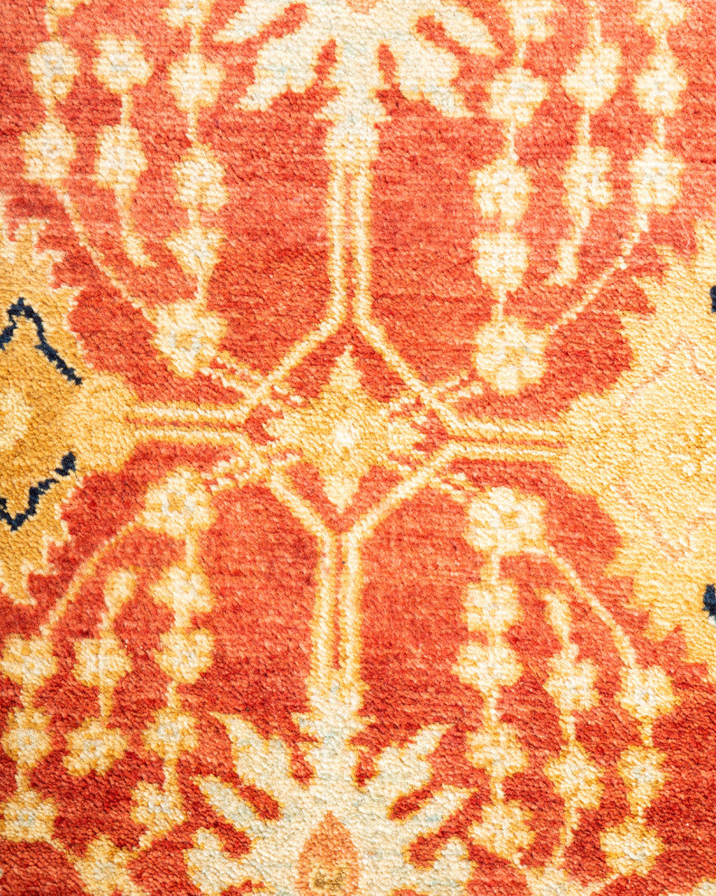 Thandwe One-of-a-Kind Hand-Knotted Runner Orange, 3'0"x14'7"