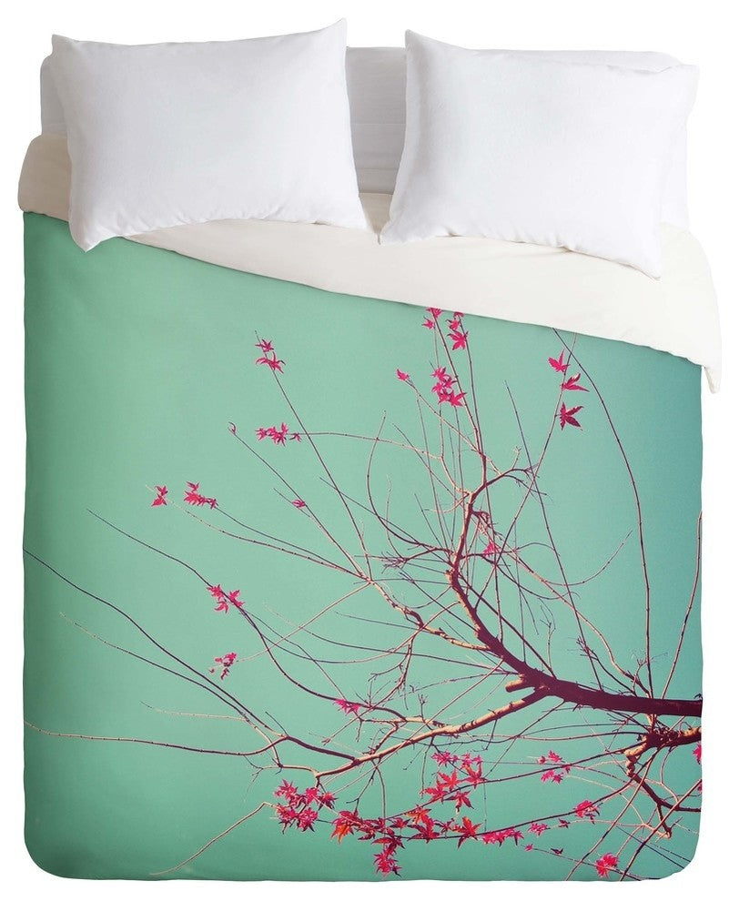 Deny Designs Happee Monkee Red Stars Duvet Cover - Lightweight