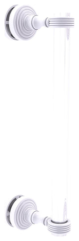 Pacific Grove 12" Groovy Accent Single Side Shower Door Pull, Matte White