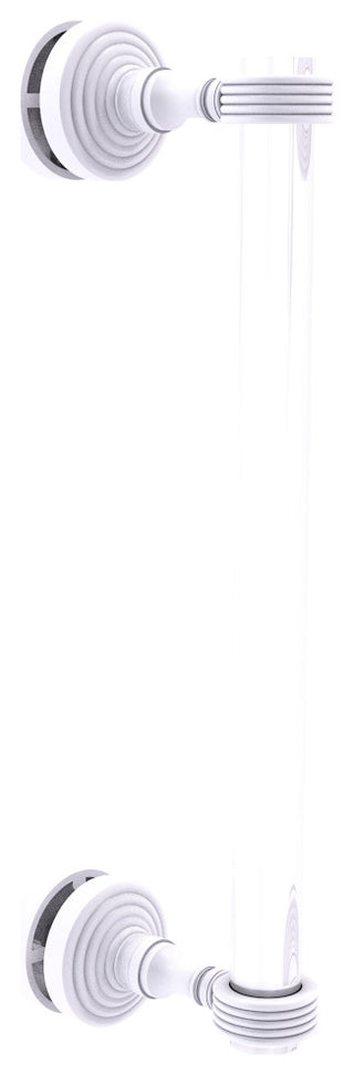 Pacific Grove 12" Groovy Accent Single Side Shower Door Pull, Matte White