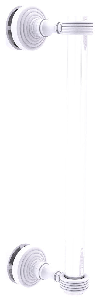Pacific Grove 12" Groovy Accent Single Side Shower Door Pull, Matte White