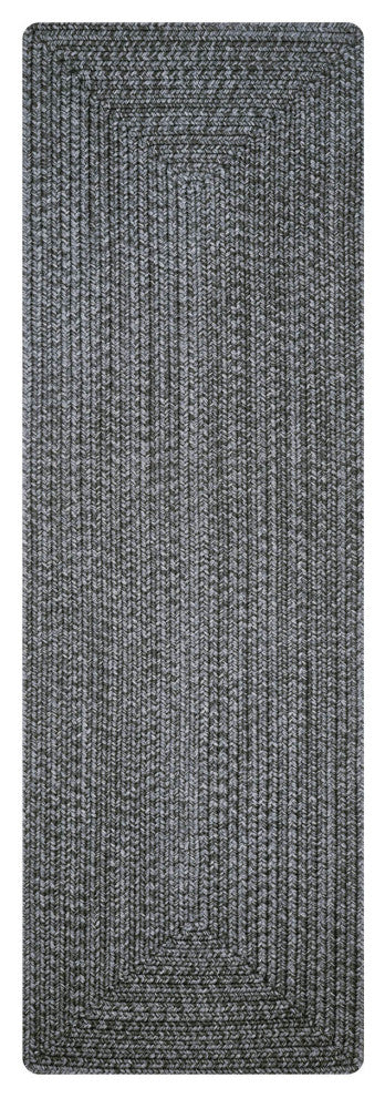 Homespice Decor - 22 x 72" Rectangular Black Ultra Durable Braided Runner
