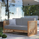Carlsbad Teak Wood Outdoor Patio Loveseat