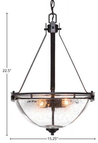 Uptowne Pendant, Dark Granite/Clear Bubble