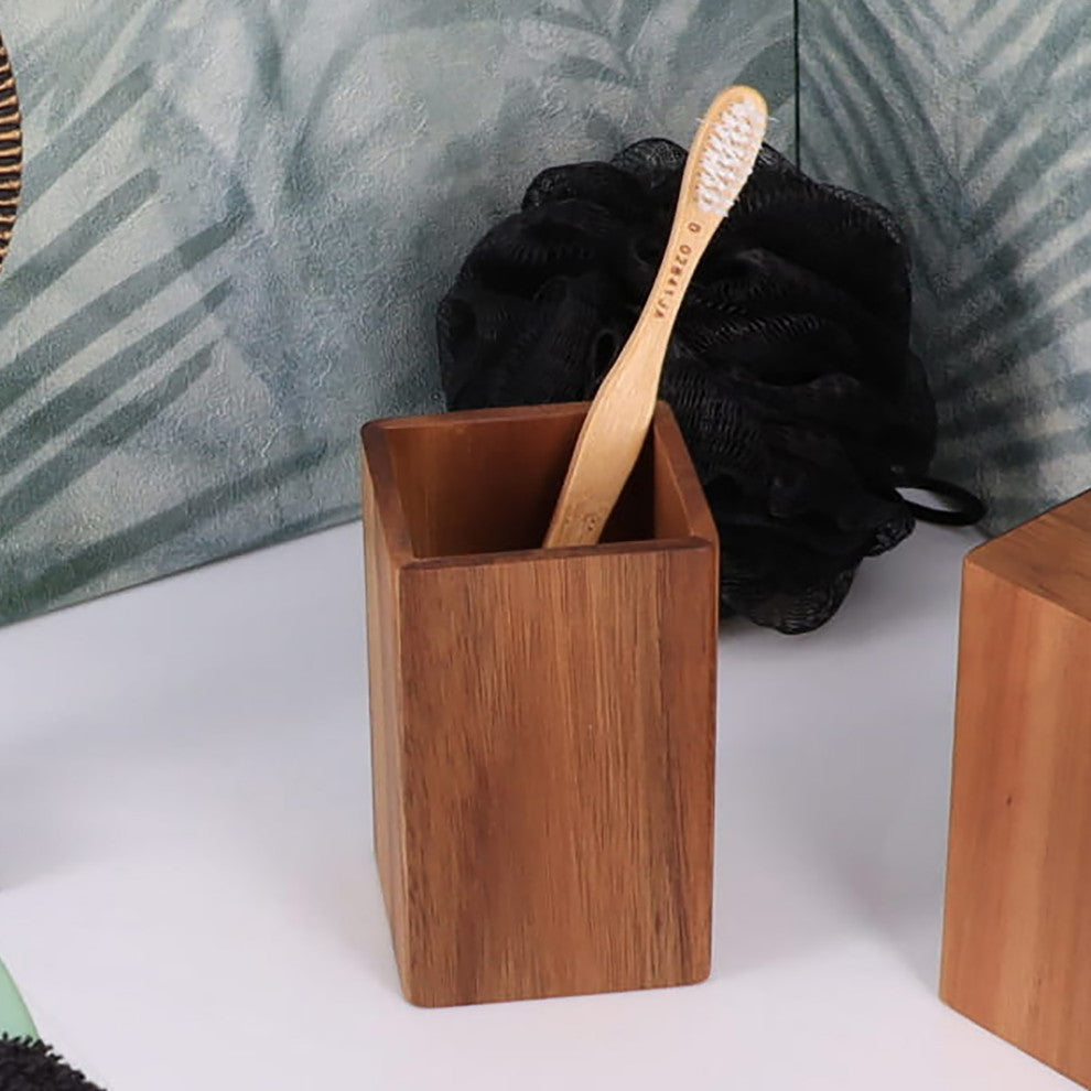 Acacia Bathroom Accessory Set 3-Pieces Rectangular