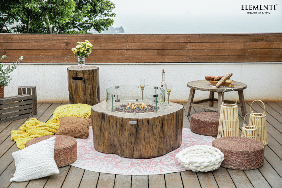 Manchester Redwood Concrete Natural Gas Fire Table by Elementi Fire