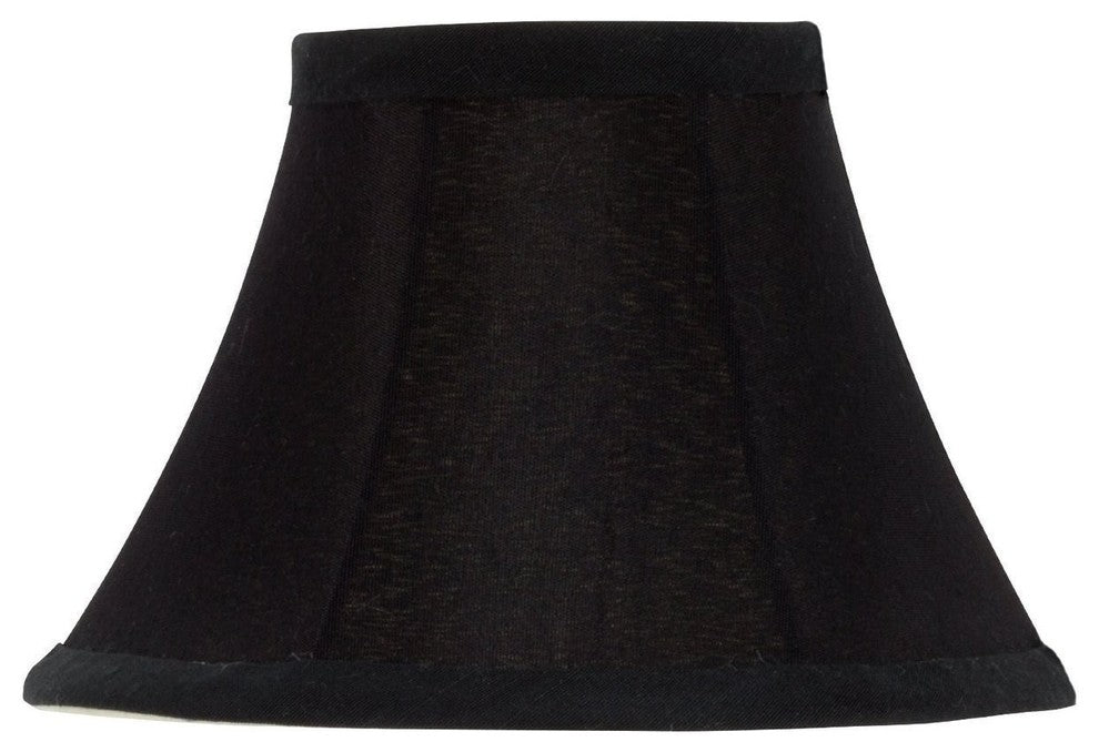 Black Bell 6" Chandelier Lampshade Cream Colored Interior
