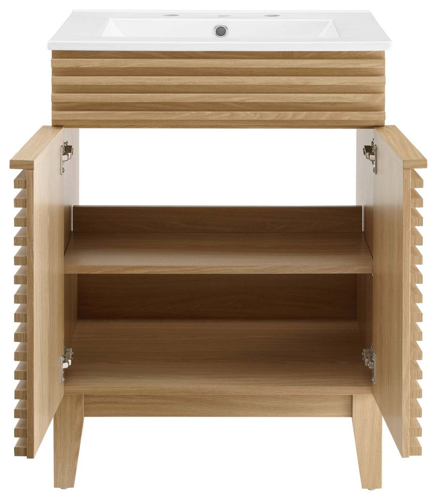 Render Bathroom Vanity Oak White