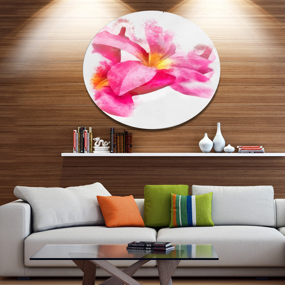 Beautiful Flowers With Big Pink Petals, Floral Round Wall Art, 23"