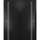 Bypass Doors 84 x 84 | Planum 0310 Matte Black with  | Sturdy Rails