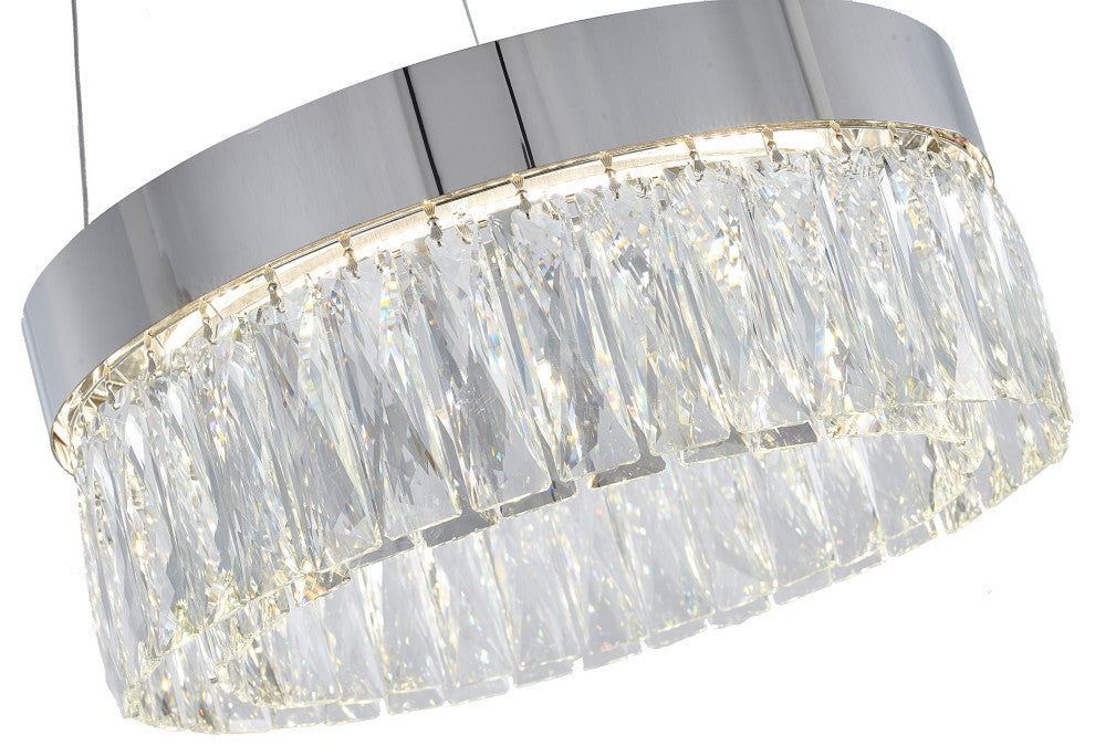 Bethel International FT95C16CH 1-Light LED Chandelier, Chrome
