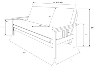 Caleb Frame Futon With Barbados Finish, Oregon Trail Java