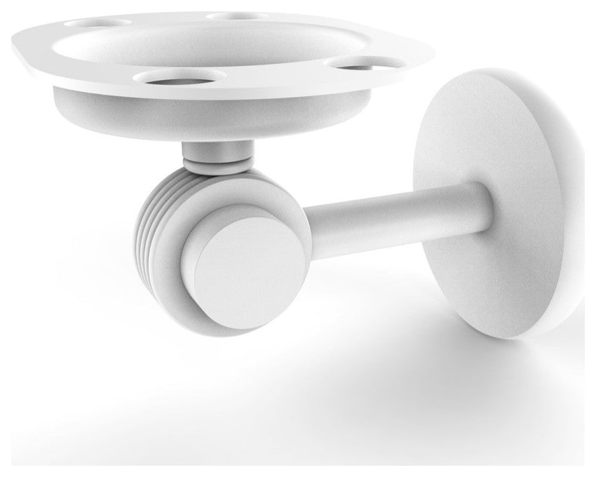 Satellite Orbit Two Toothbrush Holder With Groovy Accents, Matte White