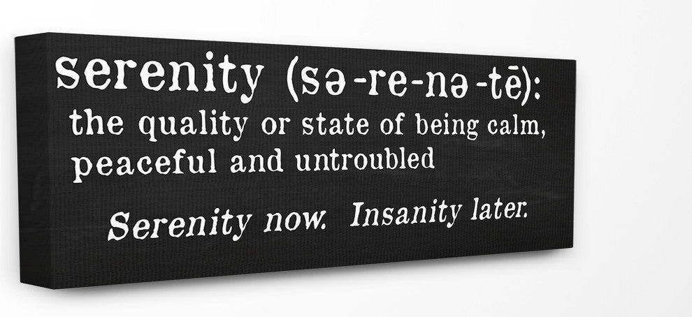 Black and White Serenity Definition Canvas, 10"x1.5"x24"