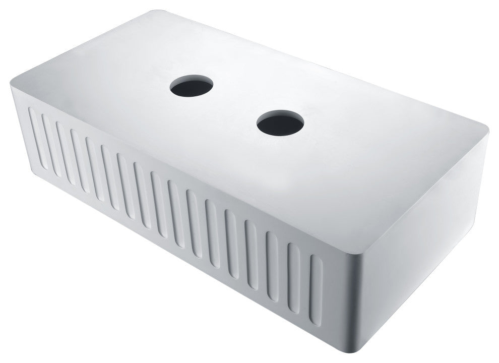 ANZZI Petima Farmhouse Solid Surface 35" Kitchen Sink, White