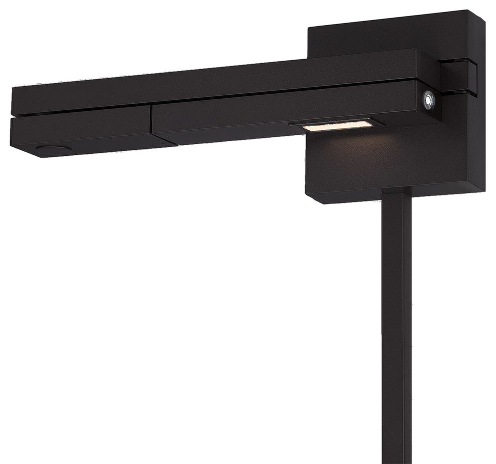 Flip LED Swing Arm Wall Lamp In Black