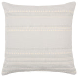 Velika Striped Light Blue/ Cream Pillow, 24"x24", Down Fill