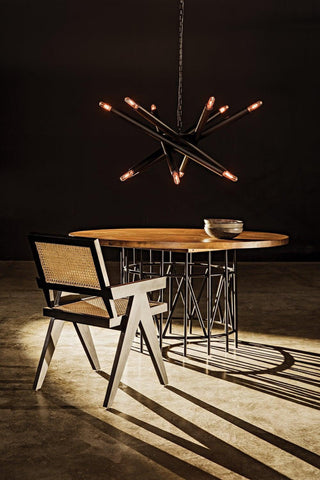 Silberman Walnut And Steel Dining Table