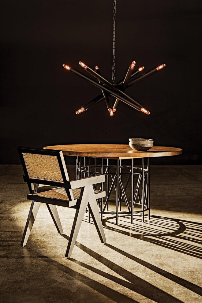 Silberman Walnut And Steel Dining Table