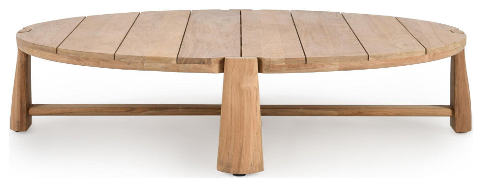 Aston 65" Round Teak Wood Outdoor Coffee Table