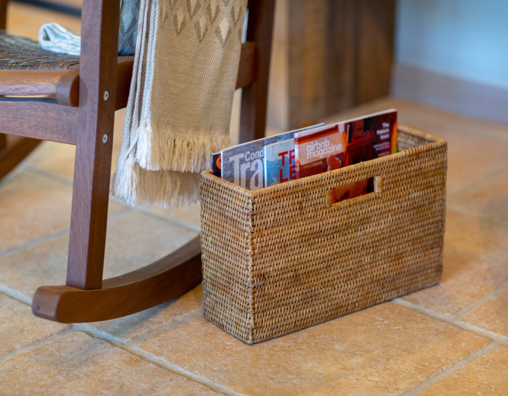Artifacts Rattan™ Rectangular Magazine Holder, Honey Brown