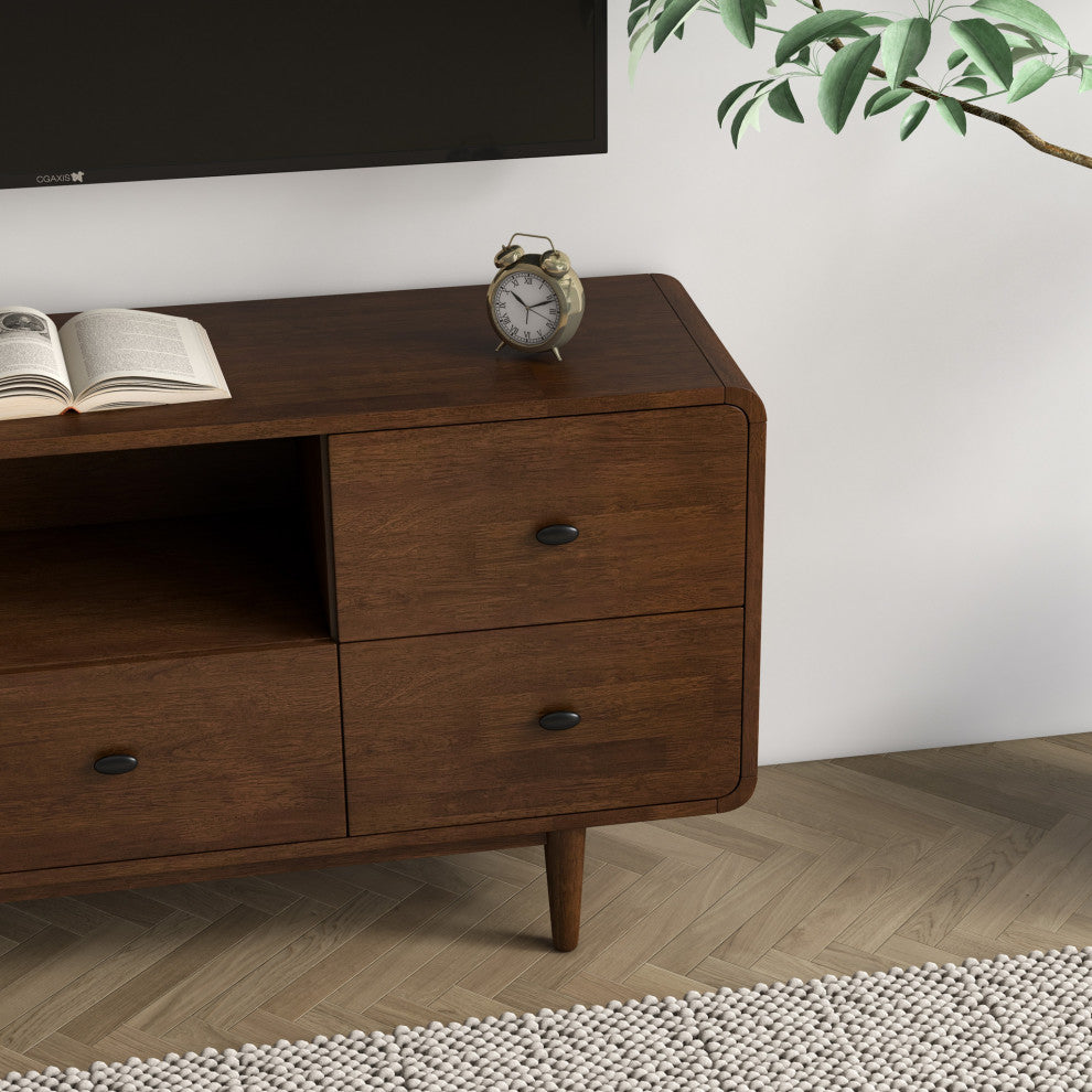 Stein Mid-Century Modern Solid Wood 5 Drawer TV Stand for TVs up to 60"