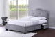 Armeena Gray Linen Modern Storage Bed With Upholstered Headboard, Queen Size