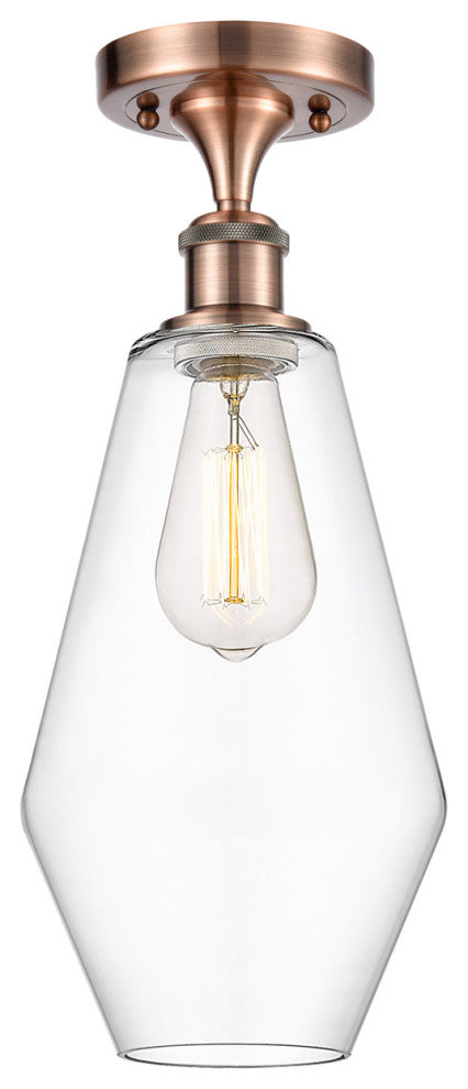 Innovations 516-1C-AC-G652-7-LED 1-Light Semi-Flush Mount, Antique Copper