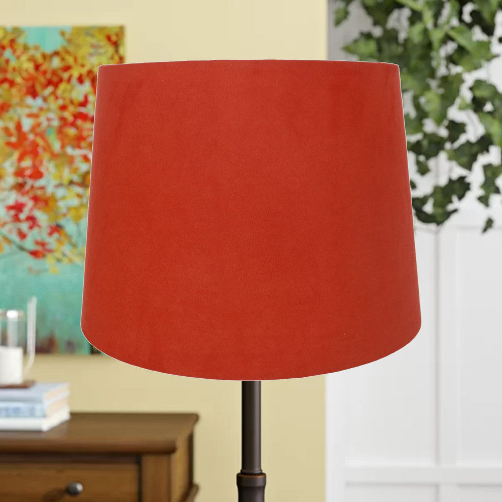 12" Suede Hardback Lamp Shade, Salmon