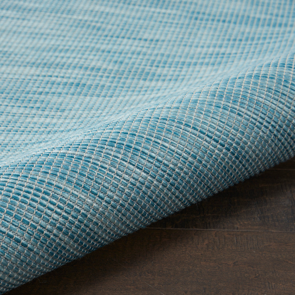 Nourison Positano Contemporary Area Rug, Aqua, 2'2"x10' Runner