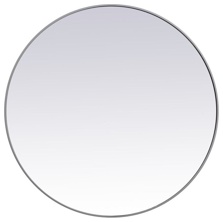 Elegant MR4845GR Metal Frame Round Mirror 45", Gray