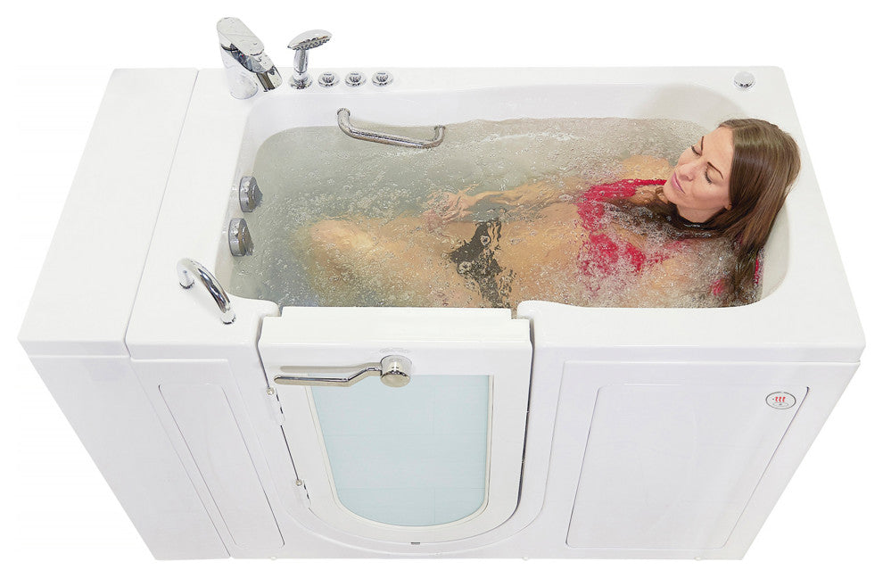 Ella Capri 30"x52" Air+Hydro Massage Walk-In Bathtub, Outward Swing Door, Faucet