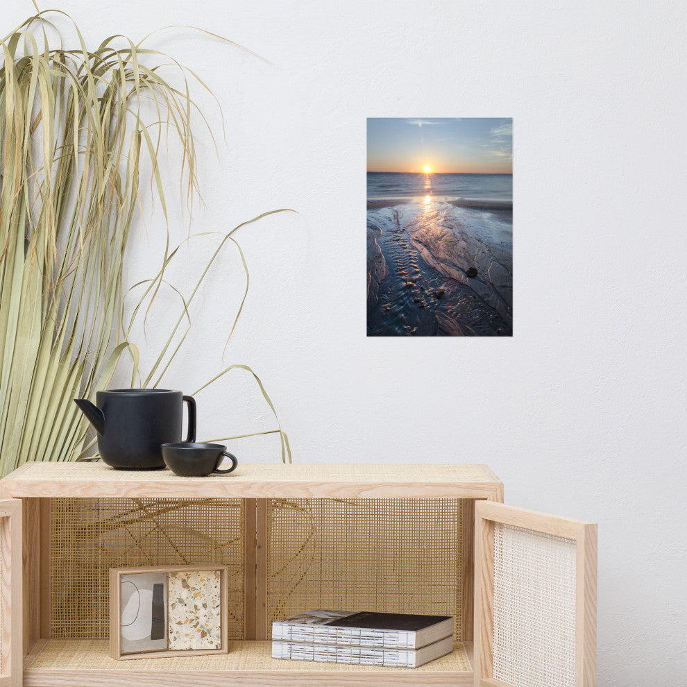 Low Tide Ravine Landscape Photo, Beach Unframed Wall Art Print, 12" X 18"