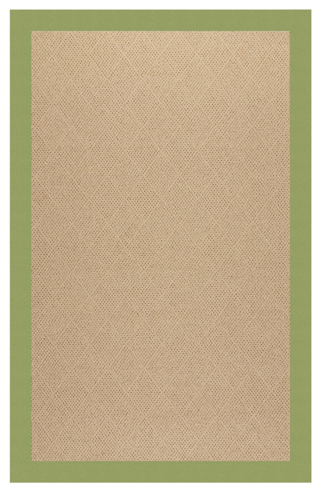 Zoe-Cane Wicker Machine Tufted Rectangle Rug, Green, 3'x5'