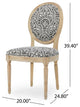 Dason French Country Fabric Upholstered Wood 7-Piece Dining Set, Black and White Print/Natural