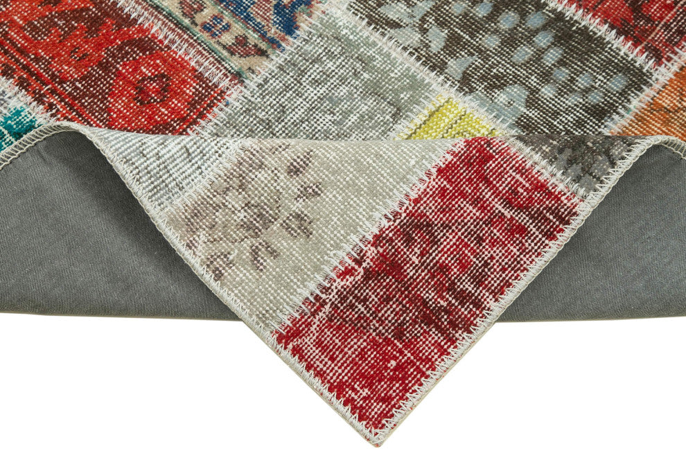 Rug N Carpet - Hand-Knotted Anatolian 2' 10" x 9' 7" Small Patchwork Runner Rug
