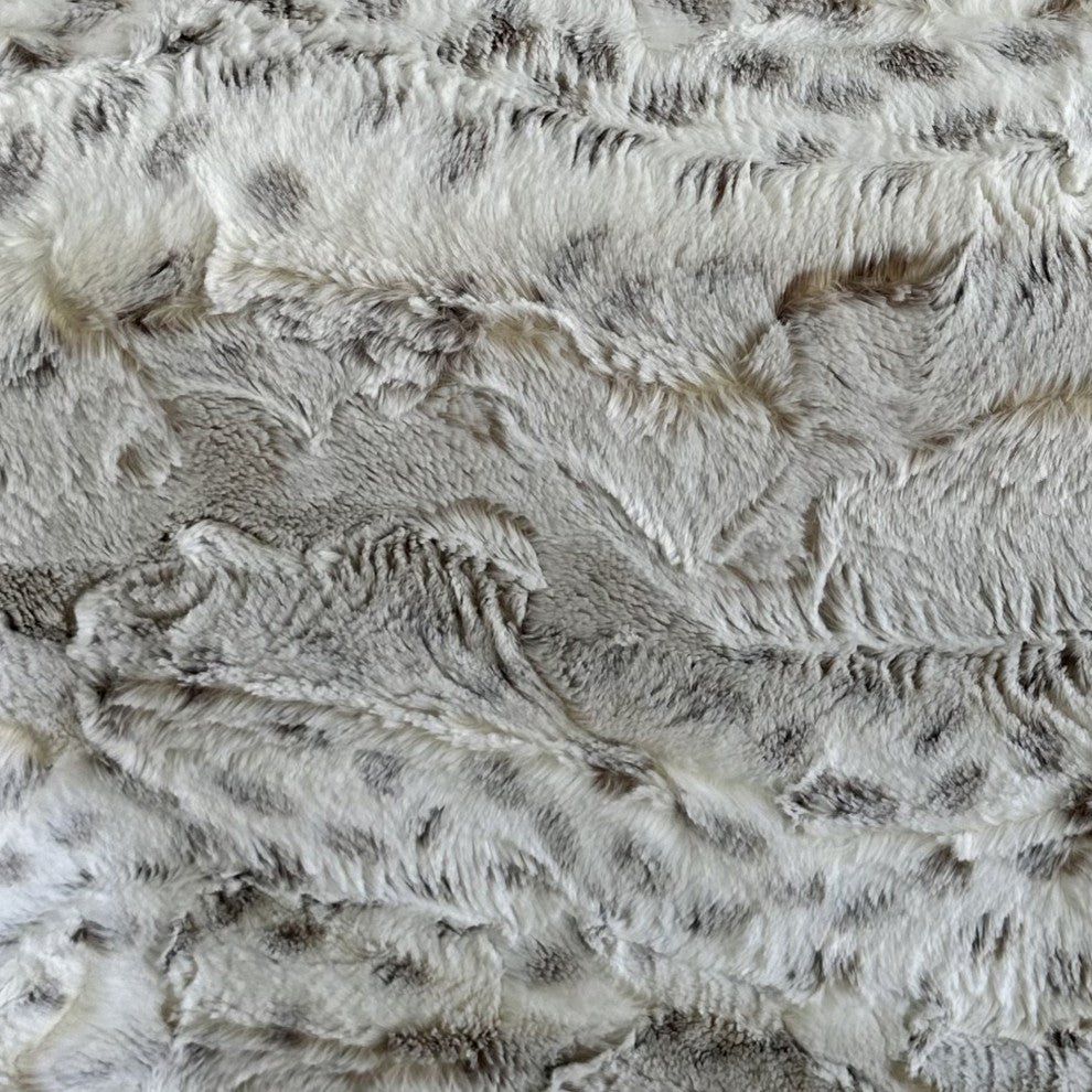 Plutus Taupe Lynx Faux Fur Luxury Throw Pillow, Taupe, 26" x 26"