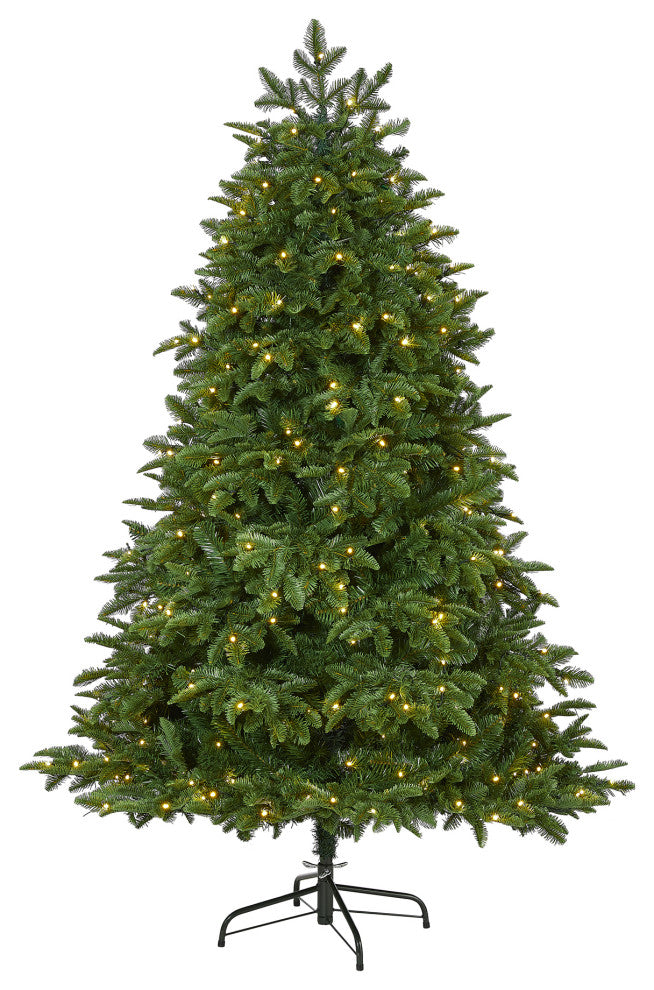 6' Wyoming Fir Faux Xmas Tree With 350 Clear Lights and 844 Bendable Branches