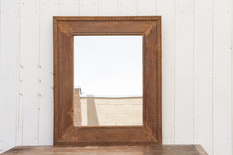 Boho Rustic Teak Frame Mirror