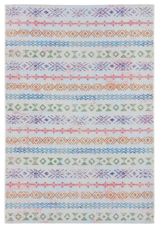 Safavieh Summer SMR429 Indoor-Outdoor Rug, Ivory/Blue, 5'3"x7'6"